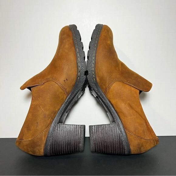 Womens BOC Born Concept Brown Leather Slip On Block Heeled Shoes / Size 9 - Picture 9 of 9